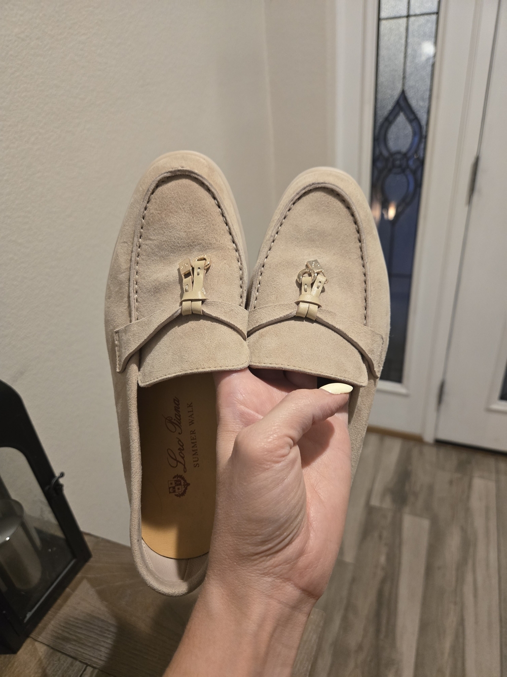 Loro Piana Suede Tassel Loafers in Beige - Picture 3 of 7